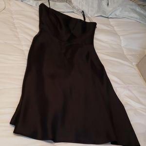 Silk black strapless dress